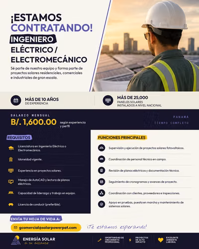 Ingeniero Eléctrico / Electromecánico