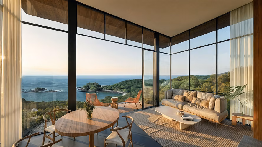 Villa frente al mar con vista a la playa en venta en Playa Venao, Panamá.