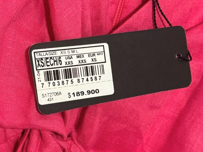 Blusa Studio F fucsia nueva con etiqueta – 100% lino - Talla XS - Imagen 4