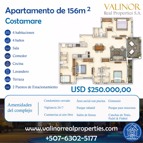 Apartamento de 156 m² en PH Costamare | Costa Sur | Venta Directa