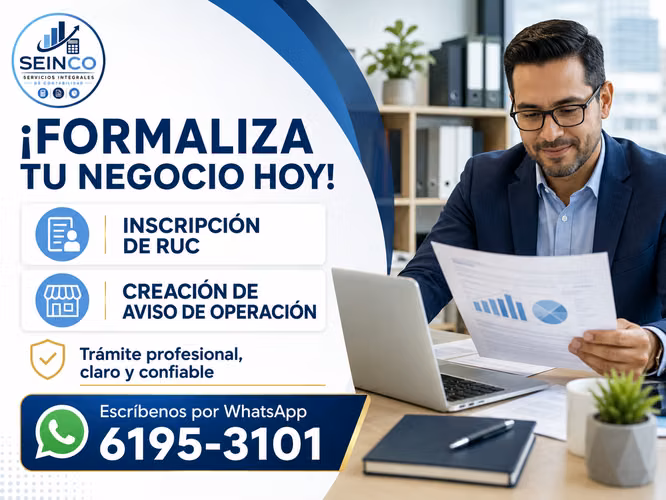  Formaliza Tu Negocio Hoy: RUC y Aviso de Operación. 