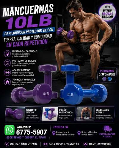 Mancuernas de 10 lb – Nuevas   Perfectas para entrenar en casa.