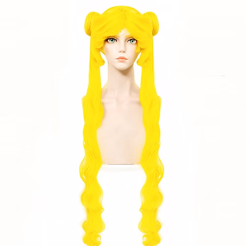 Peluca estilo Sailor Moon – Color Amarillo Brillante - Imagen 1
