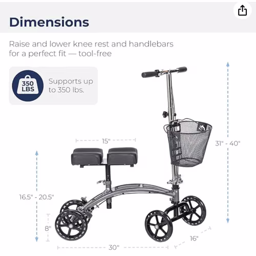 Scooter que reemplaza a muletas para movilidad reducida