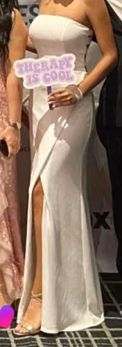 Vestido strapless blanco talla S