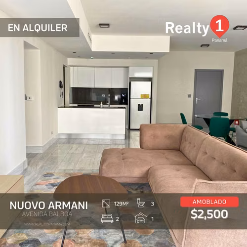 APARTAMENTO EN ALQUILER EN AVENIDA BALBOA – PH NUOVO ARMANI – TOTALMENTE AMOBLADO