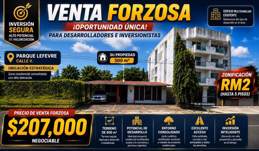 REMATE!! CASA EN VENTA EN PARQUE LEFEVRE $207K