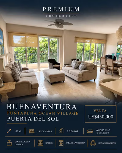 Apartamento en Buenaventura | Puerta del Sol, Puntarena Ocean Village