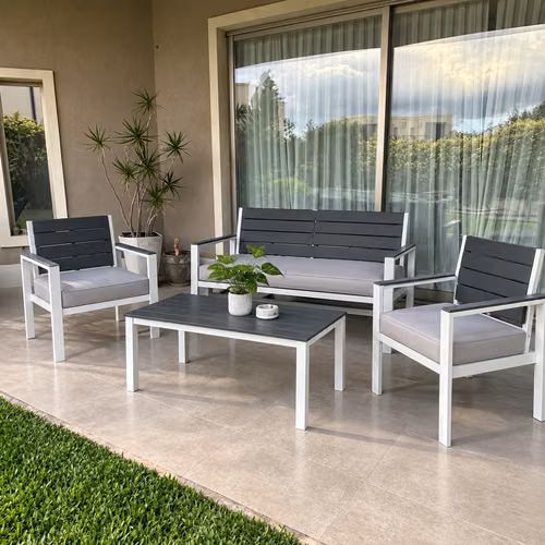 Juego de terraza nuevo 4 puestos y mesa para exterior - Imagen 2
