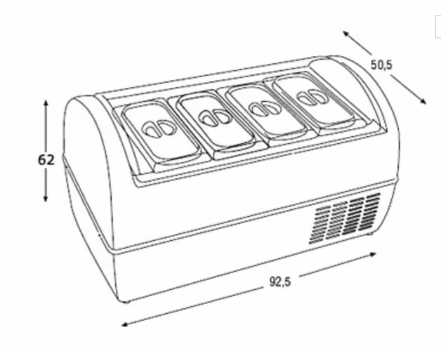 Technocrio CFT0004 Technocrio CFT0004 Congelador de Helados de Sobremesa Pequeño - Imagen 2
