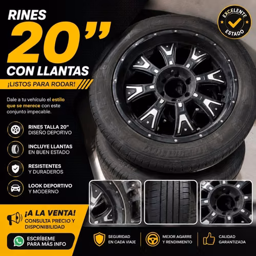 Vendo rines de Lujo 20 con sus llantas