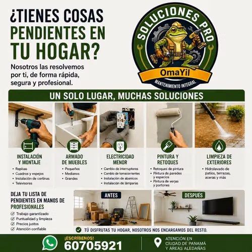 Servicio de instalación, armado, pintura y limpieza
