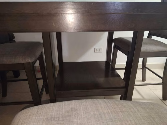 Vendo comedor de madera solida con centro giratorio - Imagen 4