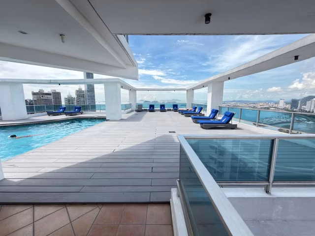 ALQUILO APARTAMENTO EN AVE, BALBOA, AMOBLADO, 2 RECAMARAS, VISTA AL MAR, 140M2.