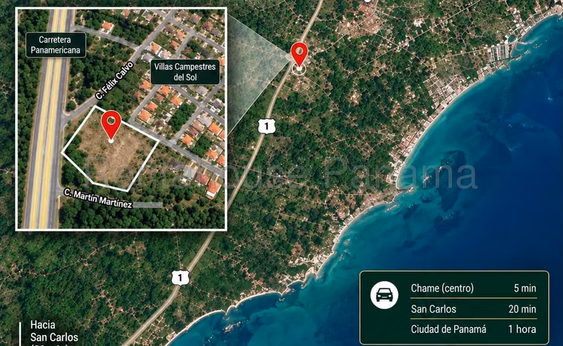 Venta de Terreno en Chame Cabecera Villas Campestres 7,656.43 Mts PD