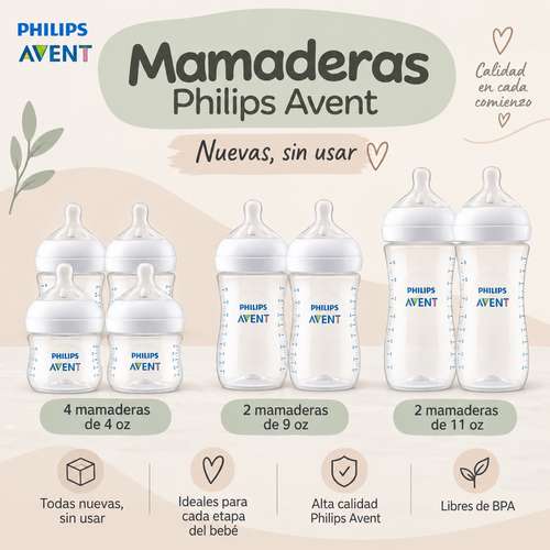 Mamaderas Philips Avent nuevas – 4 oz, 9 oz y 11 oz