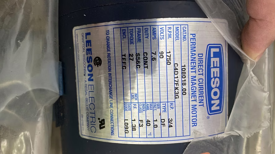LEESON  – Motor DC 3/4 HP 90V 1750 RPM NUEVO
