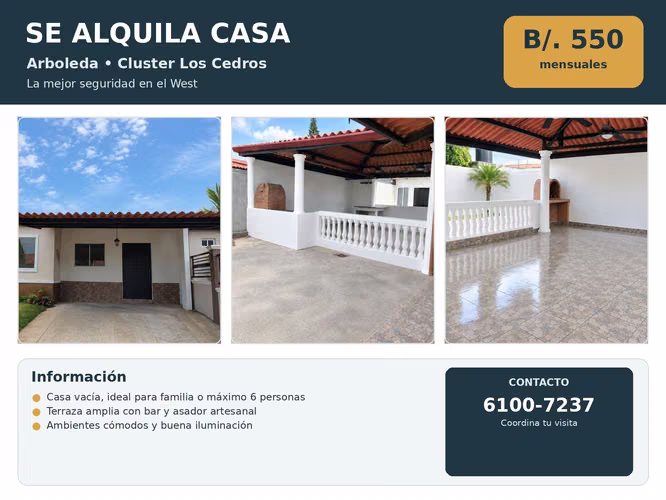 Alquila tu nuevo hogar en Arboleda Cluster Los Cedros del West.  - Imagen 4