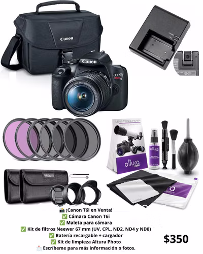 SE VENDE CAMARA T6I CANNON CON ACCEORIOS  - Imagen 1