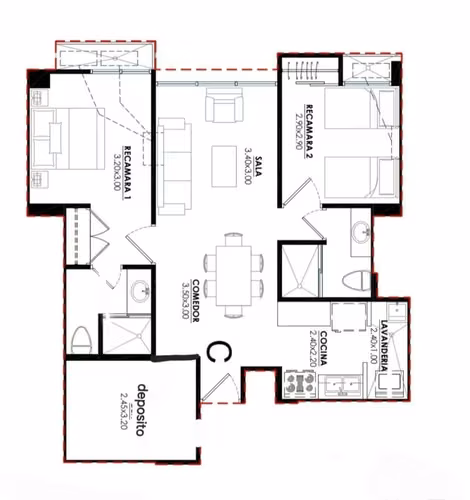 PM CONDADO DEL REY AMOBLADO 2 REC 2 BAÑOS $950 - Imagen 11