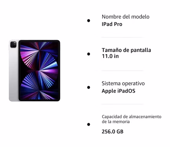 iPad Pro 11" (3.ª Gen) Chip M1 – 256 GB Wi-Fi – Silver (Impecable)