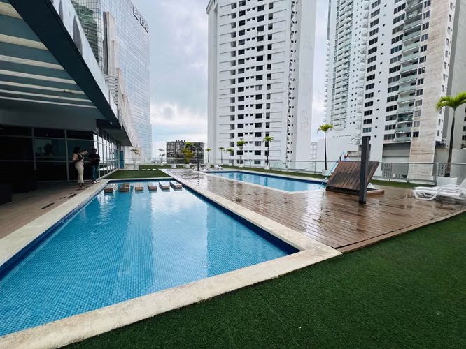ALQUILO APARTAMENTO EN BELLA VISTA, 1 RECAMARA, AMOBLADO, 45M2, PISO ALTO.