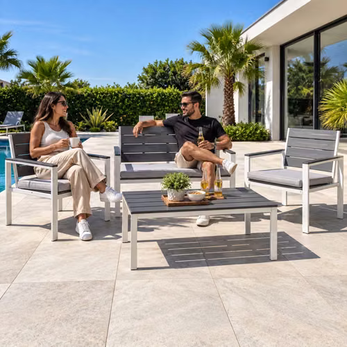 Juego de terraza metal y plastico para exterior nuevo - Imagen 3