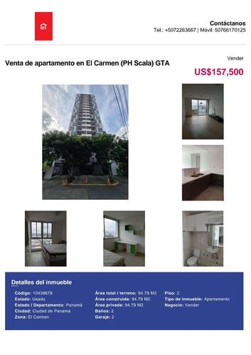 Venta de apartamento en El Cangrejo/El Carmen (PH Miro/Scala) GTA - Imagen 4