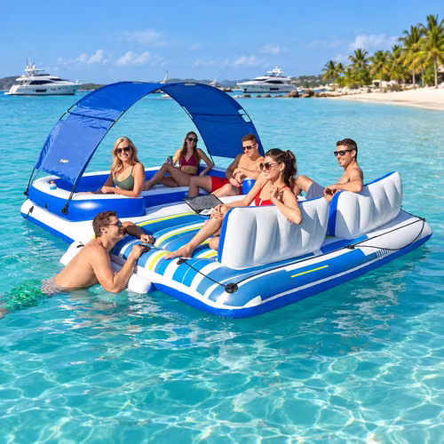 Isla flotamte diversion en el agua 