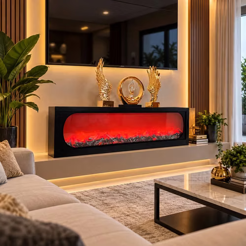Chimenea led 122cm de largo animacion realista