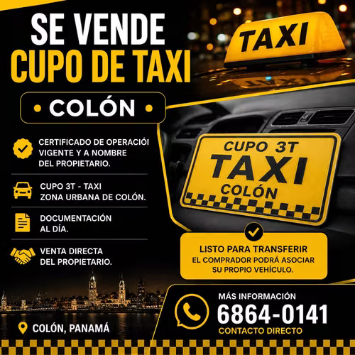 Se vende cupo de taxi listo para traspasar 
