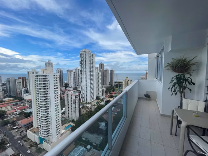 Apartamento Amoblado en San Francisco Panamá | PH Harmony | 96 m² | Vista al Mar | $1,390