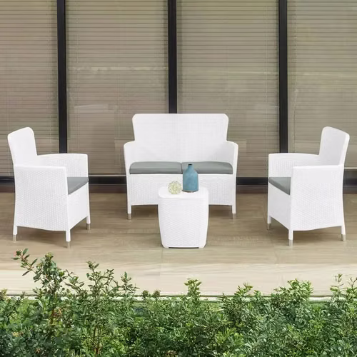 Juego de terraza impermeable nuevo blanco - Imagen 4