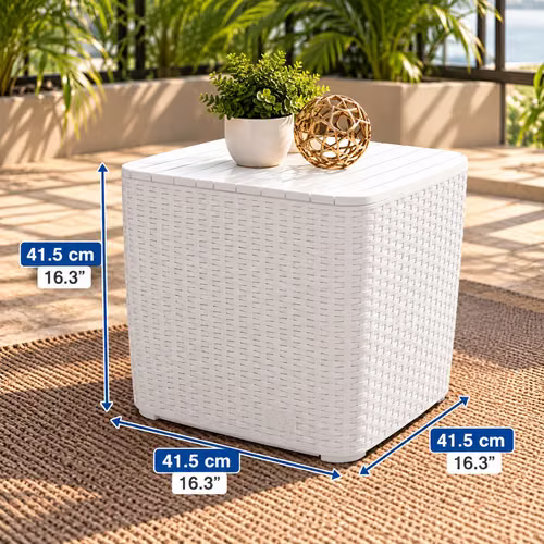 Juego de terraza impermeable nuevo blanco - Imagen 7