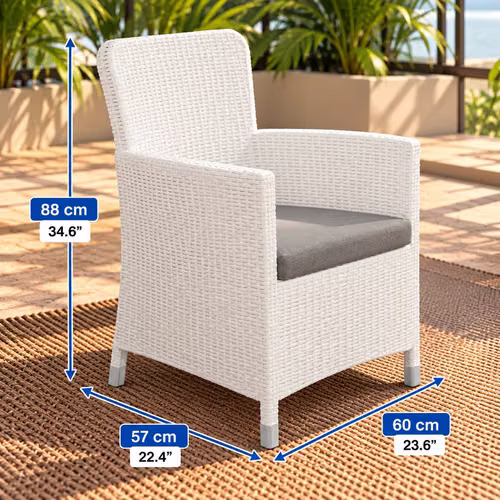 Juego de terraza impermeable nuevo blanco - Imagen 6