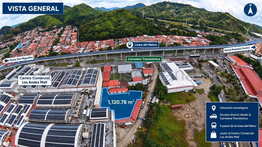 Vendo Terreno de 1,120.78m2 en Transistmica 27-2521SRZ