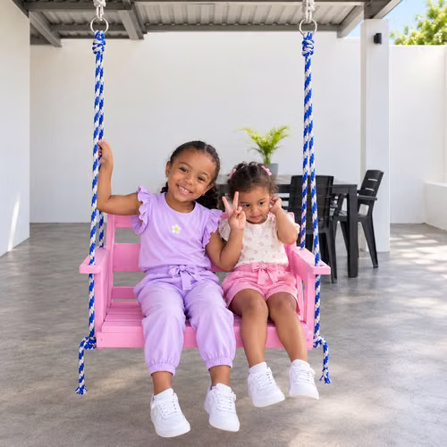 Columpio de madera para niños, incluye soga e instalación.