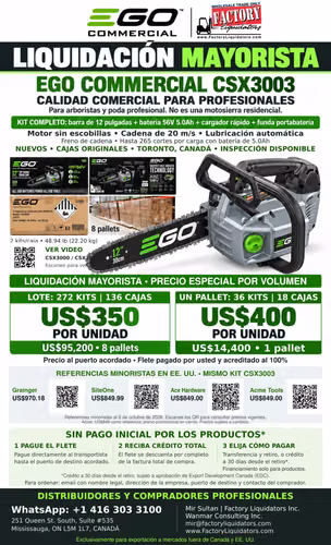 EGO Commercial CSX3003 | Kits de motosierra profesional | Liquidación por volumen