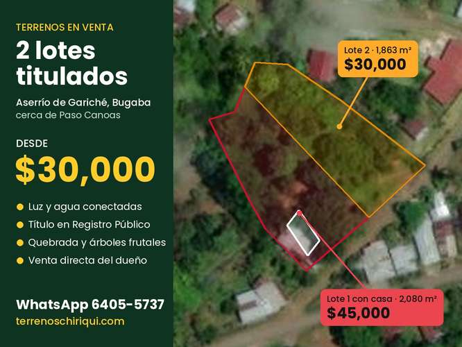 Lot with house, 2,079 m ² in Aserrio de Gariché, Bugaba - near Paso Canoas