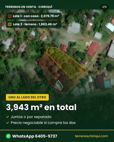 Desde $30,000: 2 lotes titulados con luz y agua en Aserrío de Gariché, Bugaba – cerca de Paso Canoas