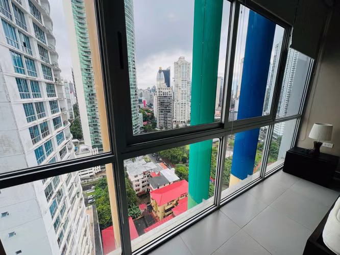 ALQUILO APARTAMENTO EN BELLA VISTA, 1 RECAMARA, AMOBLADO, 45M2, PISO ALTO.