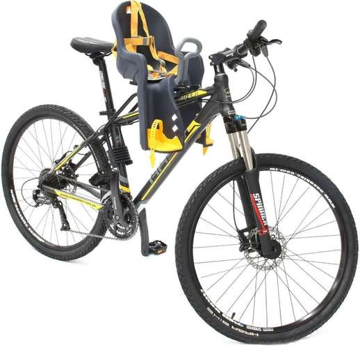 Asiento frontal para bicicleta para trasladar bebés y niños, estándar, EE. UU., con pasamanos - Imagen 3