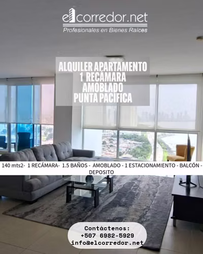 ALQUILER, PUNTA PACÍFICA, TOTALMENTE AMOBLADO, VISTA AL MAR!