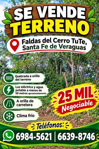 Terreno en el tute Santa Fe 25,000.00 negociable 