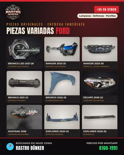 Original Ford parts: lamps, defenses, grills and more - more than 35 in stock, from $25