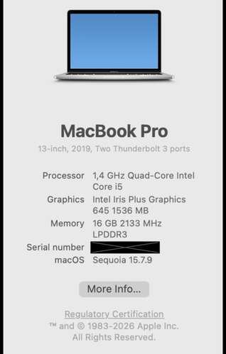 MacBook Pro 13” 2019 i5 16GB 256GB  - Imagen 9