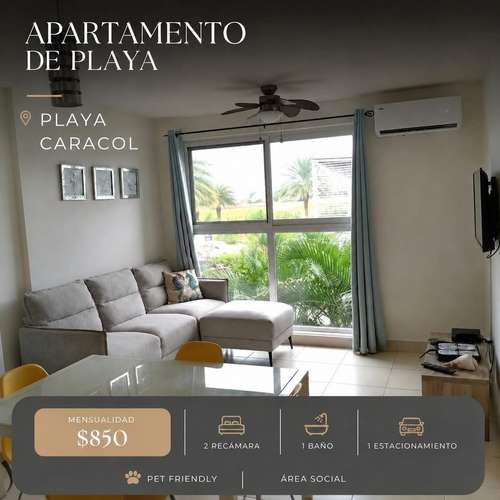 Apartamento Amoblado en Alquiler – Playa Caracol $850 mensual. 