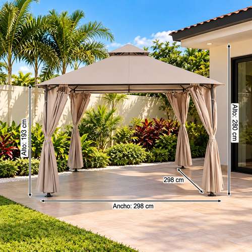 Gazebo protegete de la interperie medida 10 x 10 nuevo  - Imagen 2