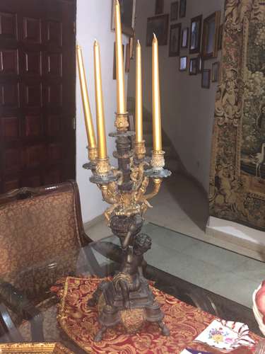 CANDELABRO DE BRONCE. HECHO EN ITALIA  - Imagen 1