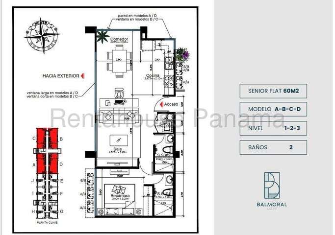Apartamento de dos pisos a estrenar en Balmoral Loft, Pedregal